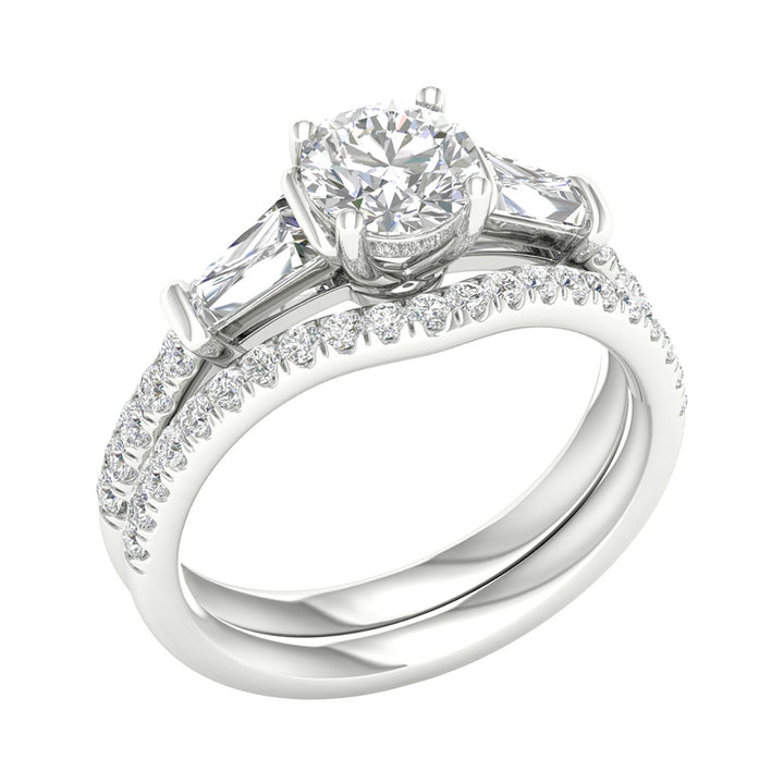 14k White Gold 1.81CT Lab Diamond Bridal Ring Set