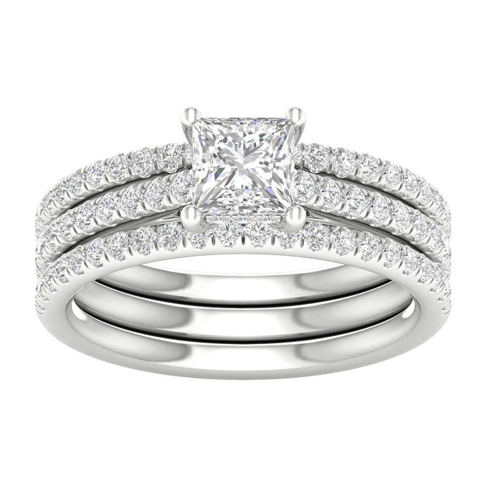 14k White Gold 1.76ct Lab Grown Diamond Bridal Set