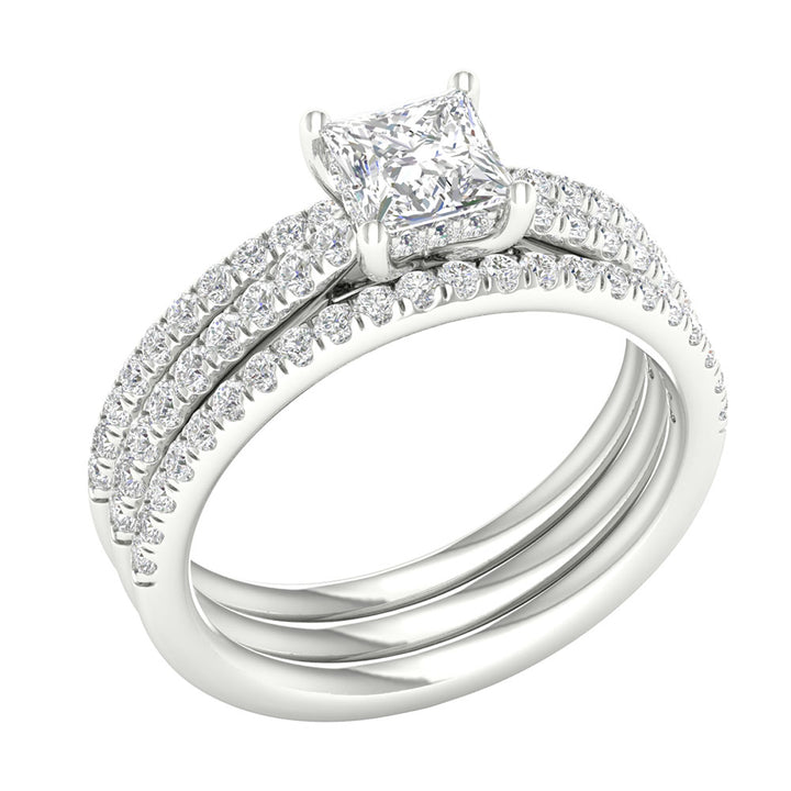 14k White Gold 1.76ct Lab Grown Diamond Bridal Set