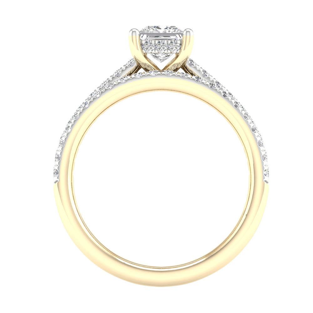 14K Yellow Gold 1.76CT Lab Diamond Bridal Ring Set