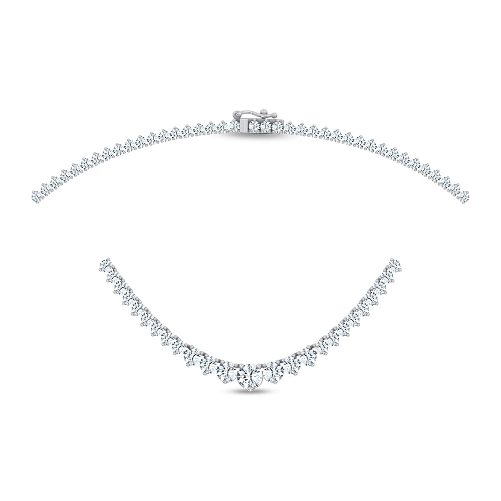 14K 7.00CT GRADUATED LAB DIAMOND NECKLACE 17 INCH