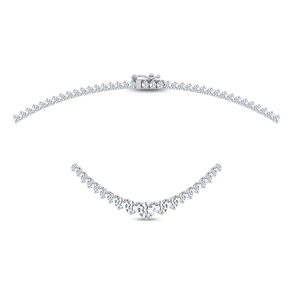 14K 5.20CT LAB DIAMOND NECKLACE GRADUATED 17INCH