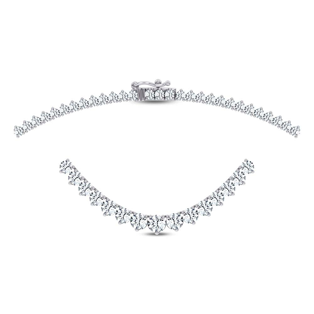 14K 10.00CT DIAMOND NECKLACE TENNIS 17 INCH