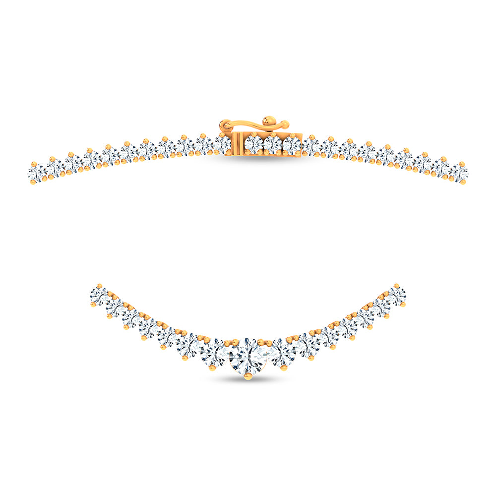 14K 3.00CT GRADUATED DIAMOND NECKLACE 17 INCH