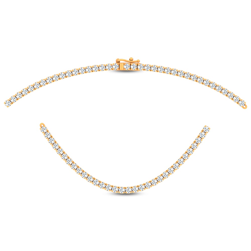 14K 5.00CT LAB DIAMOND NECKLACE TENNIS 17 INCH