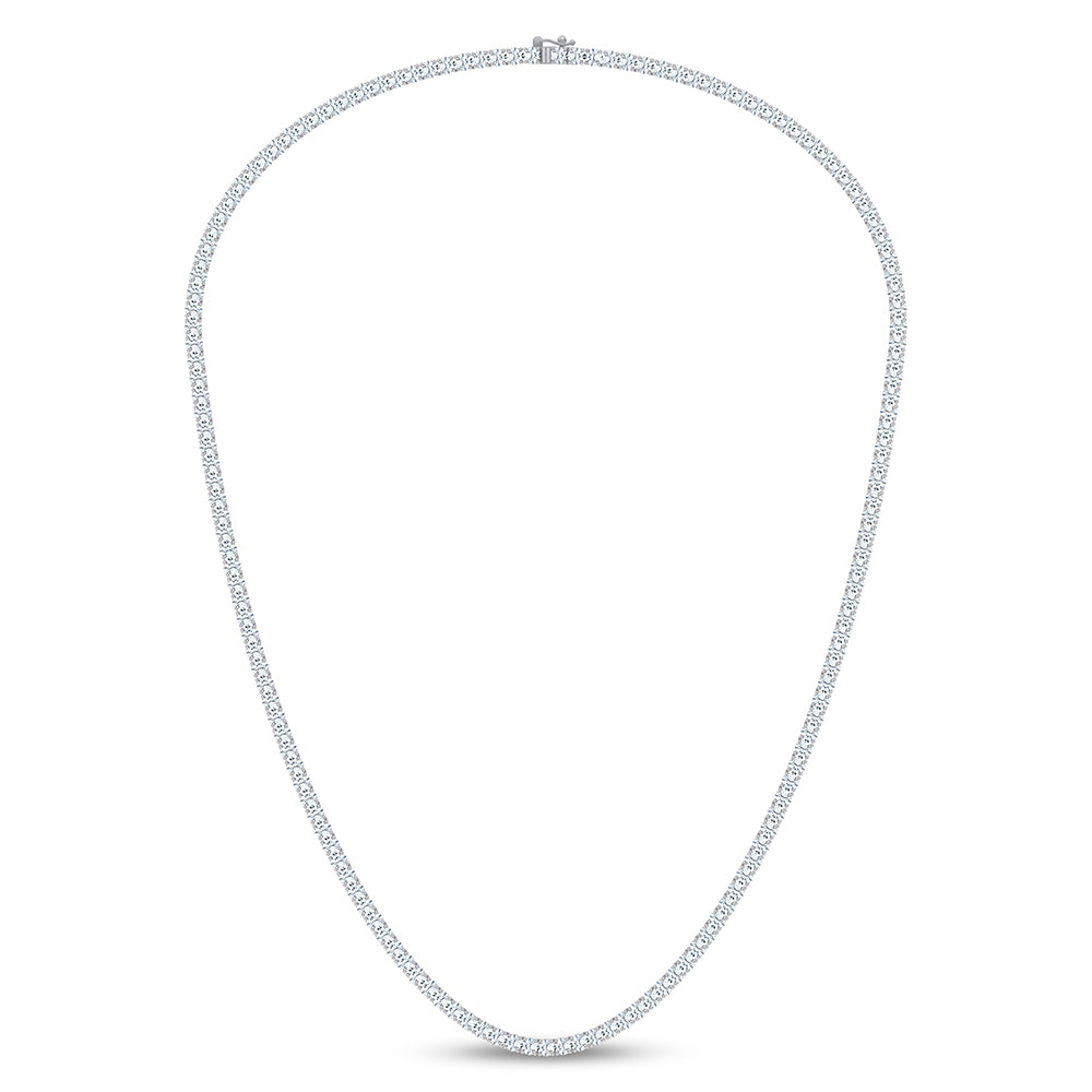 14K 10.00CT DIAMOND NECKLACE 18INCH TENNIS