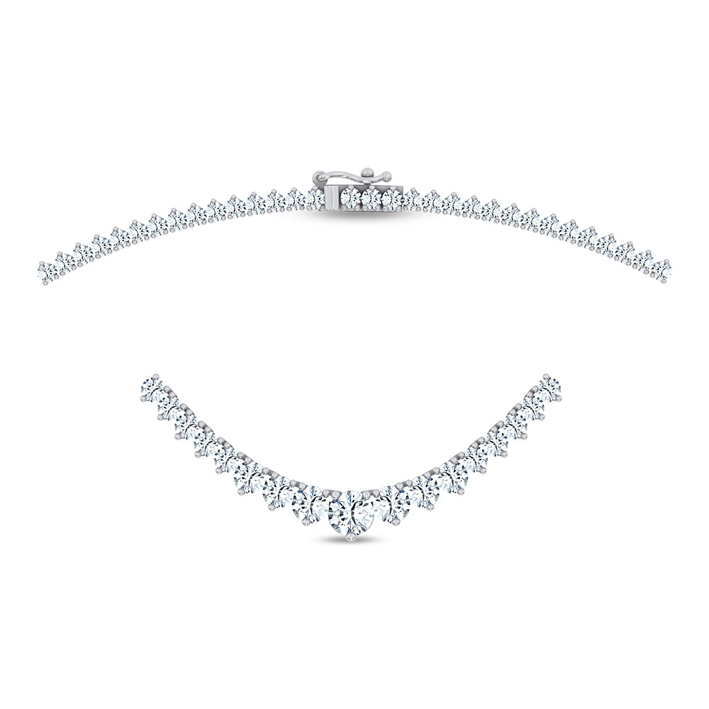 14K 7.00CT GRADUATED DIAMOND NECKLACE 17INCH