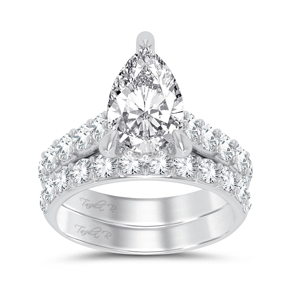 14K White Gold 5CT Certified Lab Diamond Bridal Ring Set