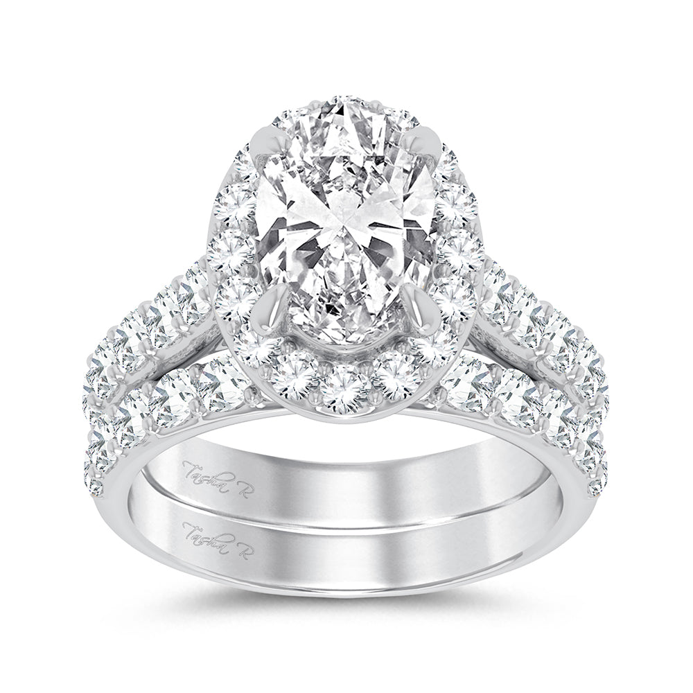 14k White Gold 5CT Certified Lab Diamond Bridal Ring Set