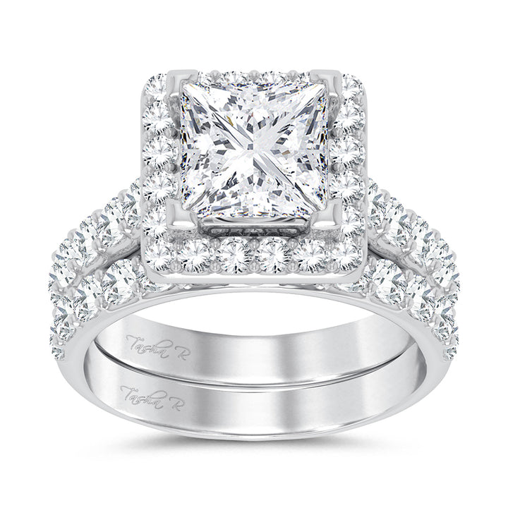 14k White Gold 5CT Certified Lab Diamond Bridal Ring Set
