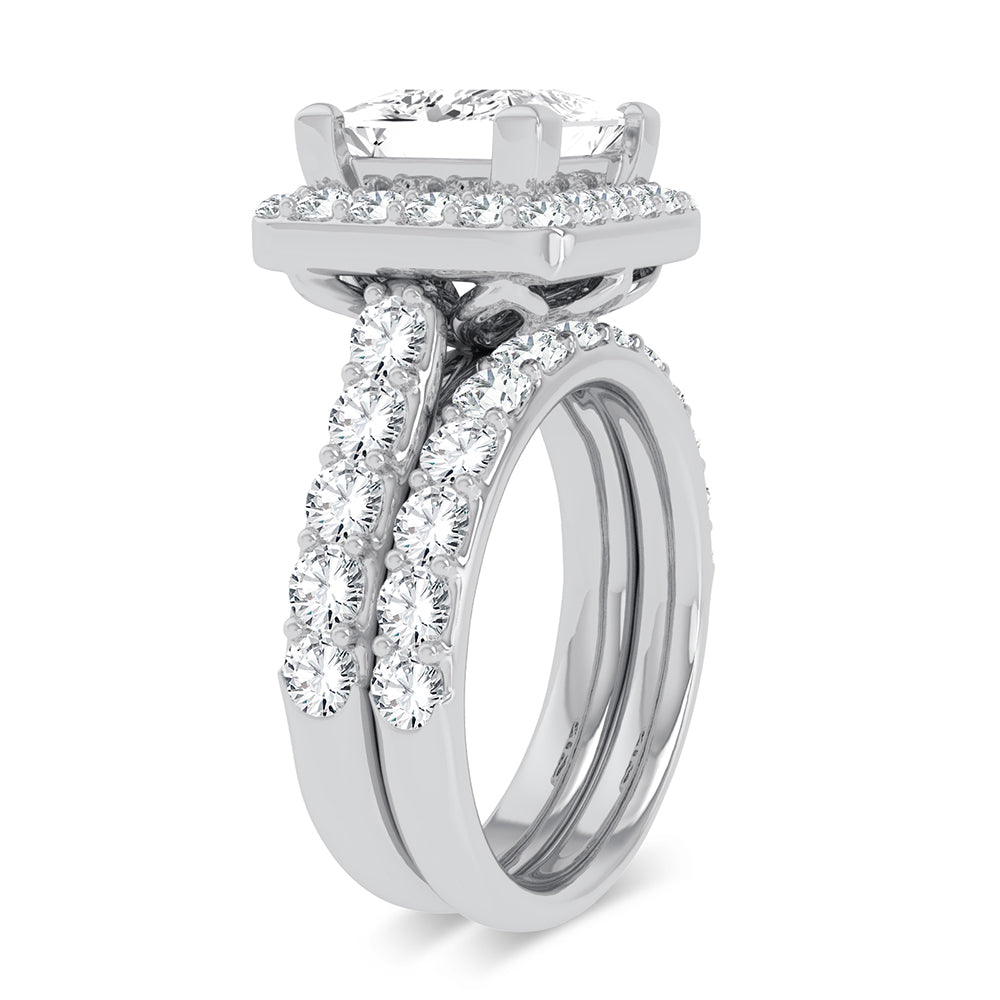 14k White Gold 5CT Certified Lab Diamond Bridal Ring Set