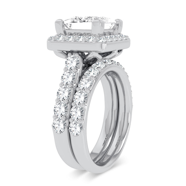 14k White Gold 5CT Certified Lab Diamond Bridal Ring Set