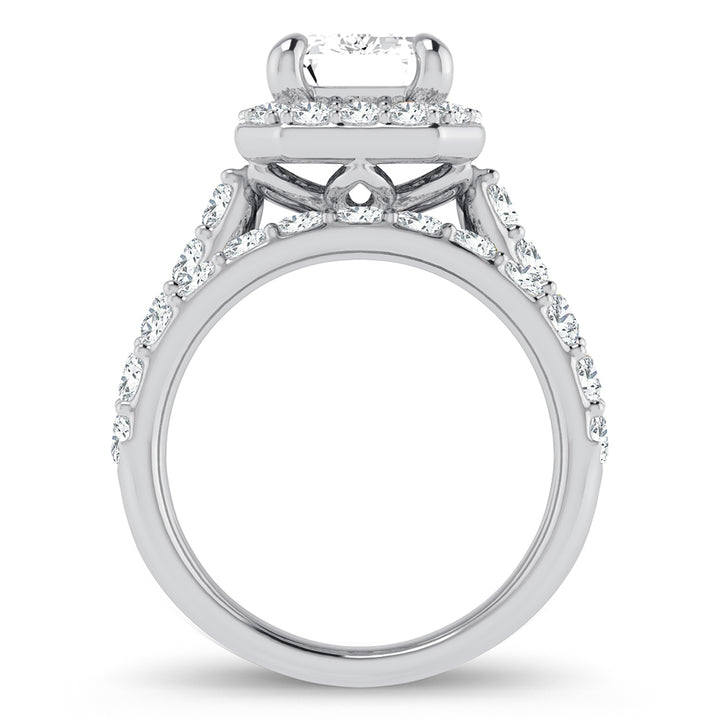 14K White Gold 5CT Lab Diamond Bridal Ring Set