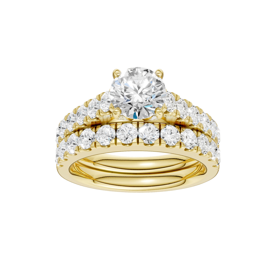 14K Yellow Gold 2.40CT Lab Grown Diamond Bridal Elegance Set