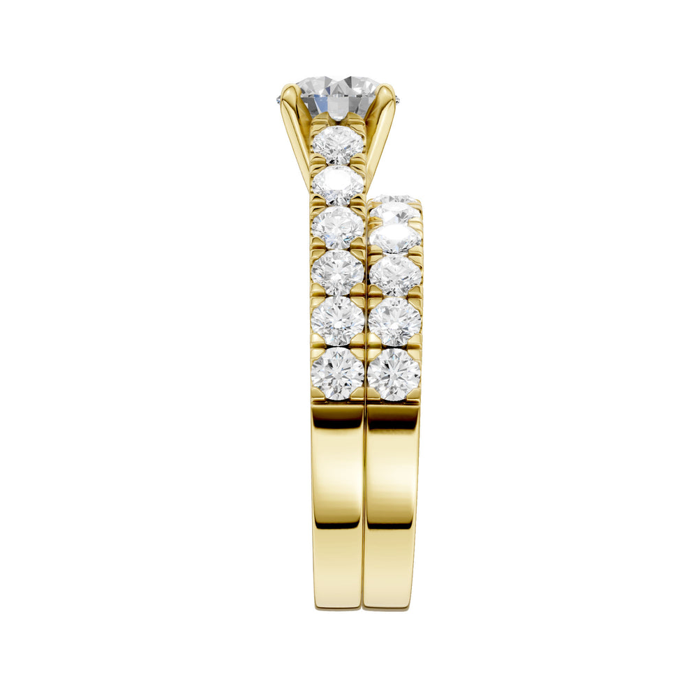 14K Yellow Gold 2.40CT Lab Grown Diamond Bridal Elegance Set