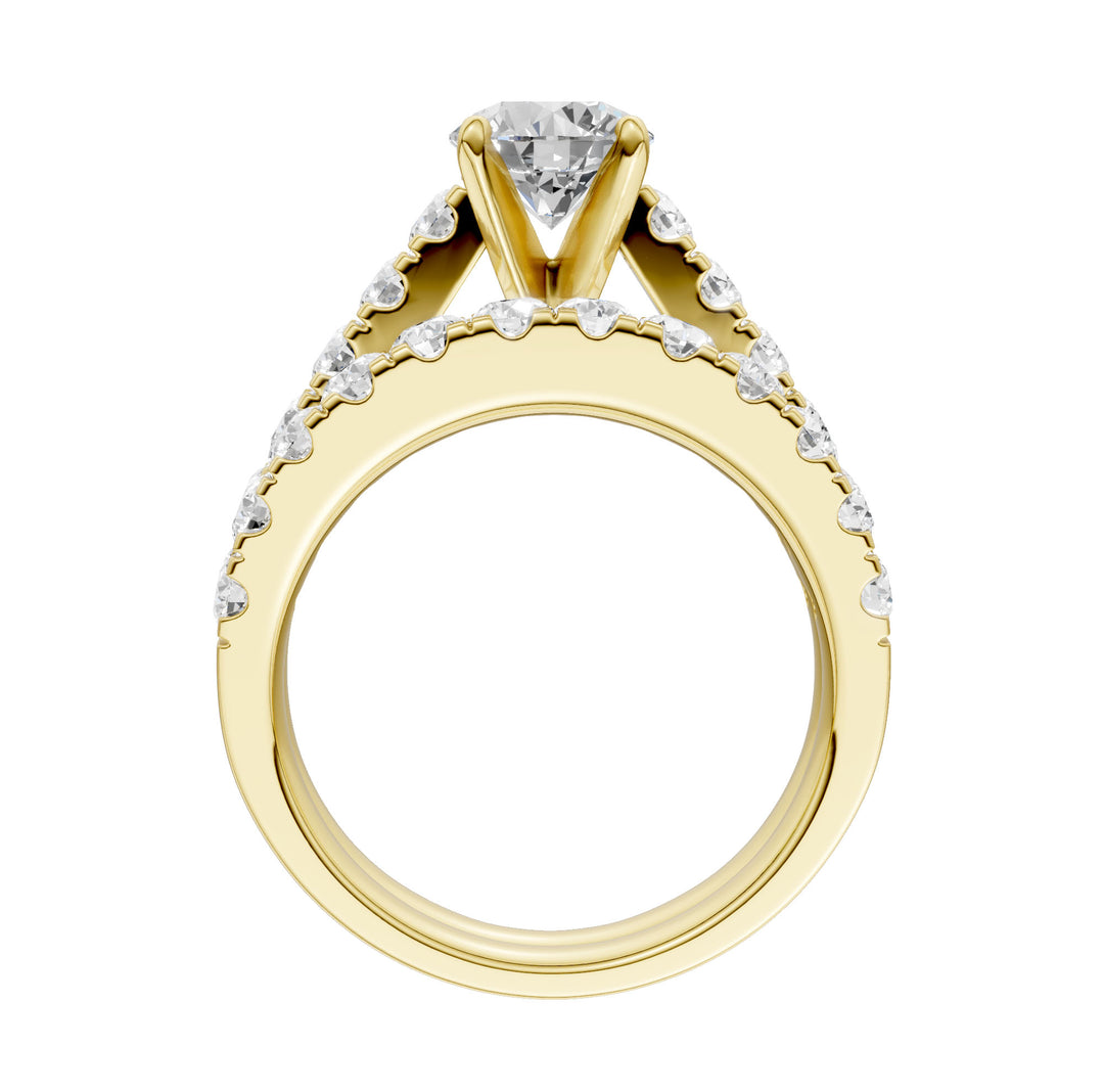 14K Yellow Gold 2.40CT Lab Grown Diamond Bridal Elegance Set