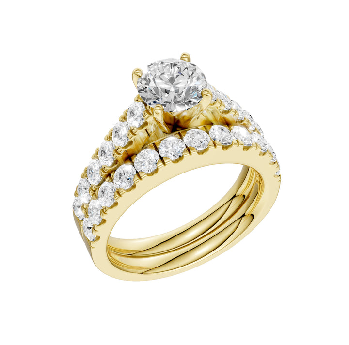 14K Yellow Gold 2.40CT Lab Grown Diamond Bridal Elegance Set