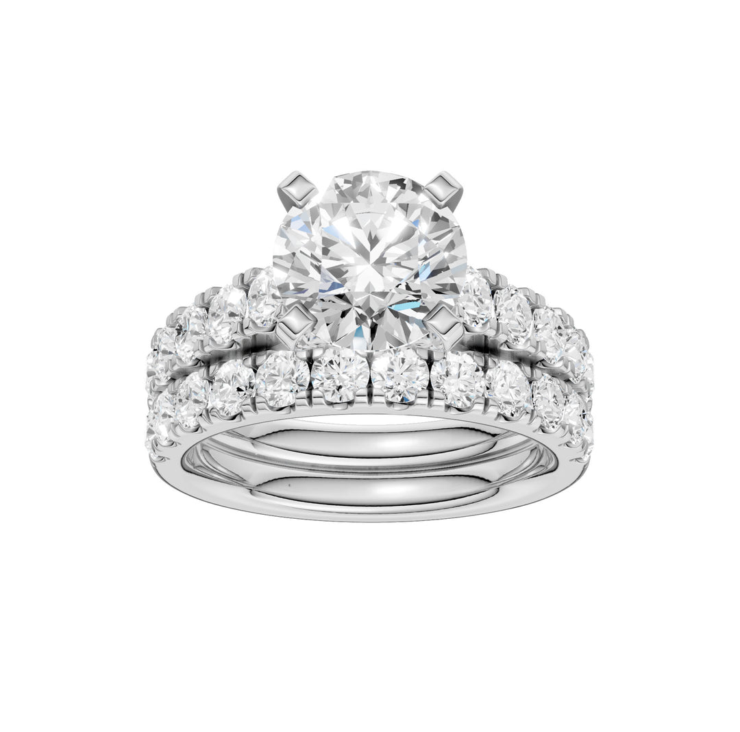 14k White Gold 3.50CT Lab Grown Diamond Bridal Ensemble
