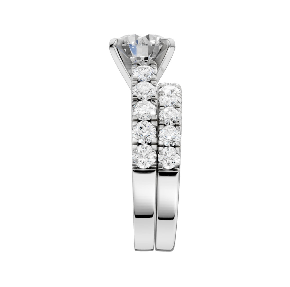 14k White Gold 3.50CT Lab Grown Diamond Bridal Ensemble