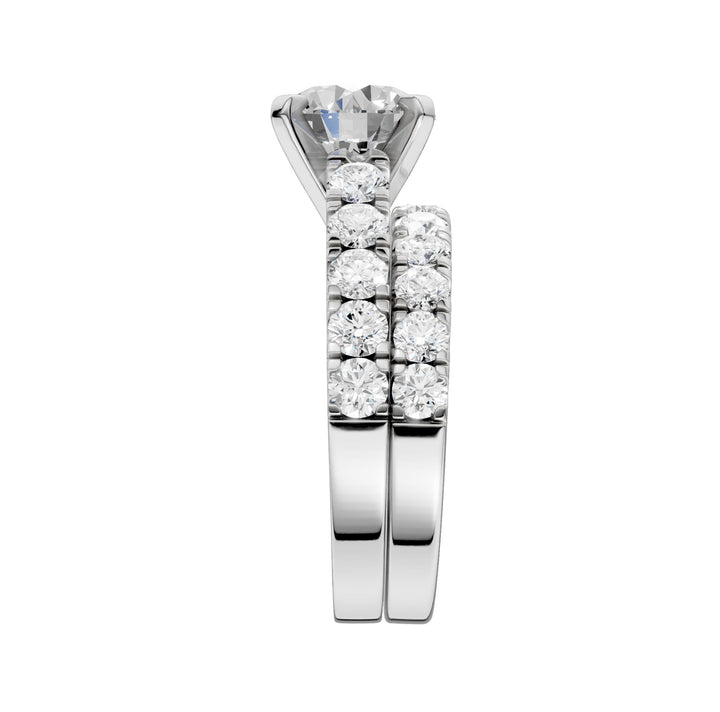 14k White Gold 3.50CT Lab Grown Diamond Bridal Ensemble