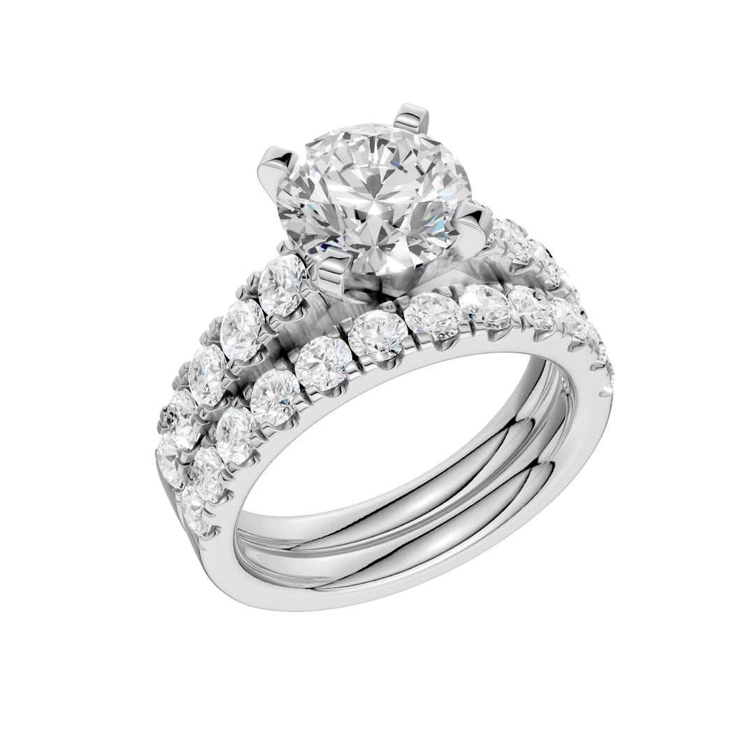14k White Gold 3.50CT Lab Grown Diamond Bridal Ensemble