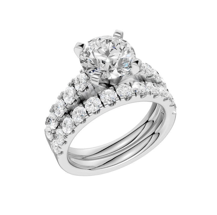 14k White Gold 3.50CT Lab Grown Diamond Bridal Ensemble