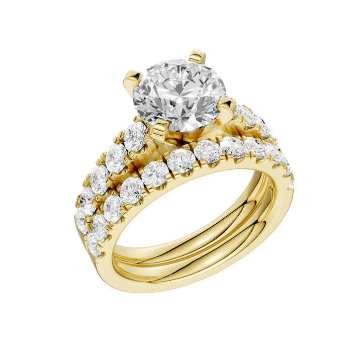 14K Yellow Gold 3.50CT Lab Grown Diamond Bridal Elegance Set