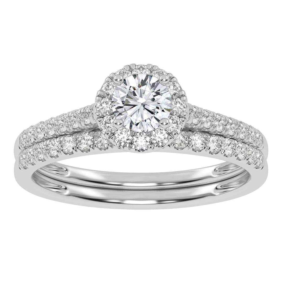 10k White Gold 0.50CT Lab Diamond Bridal Ring Set
