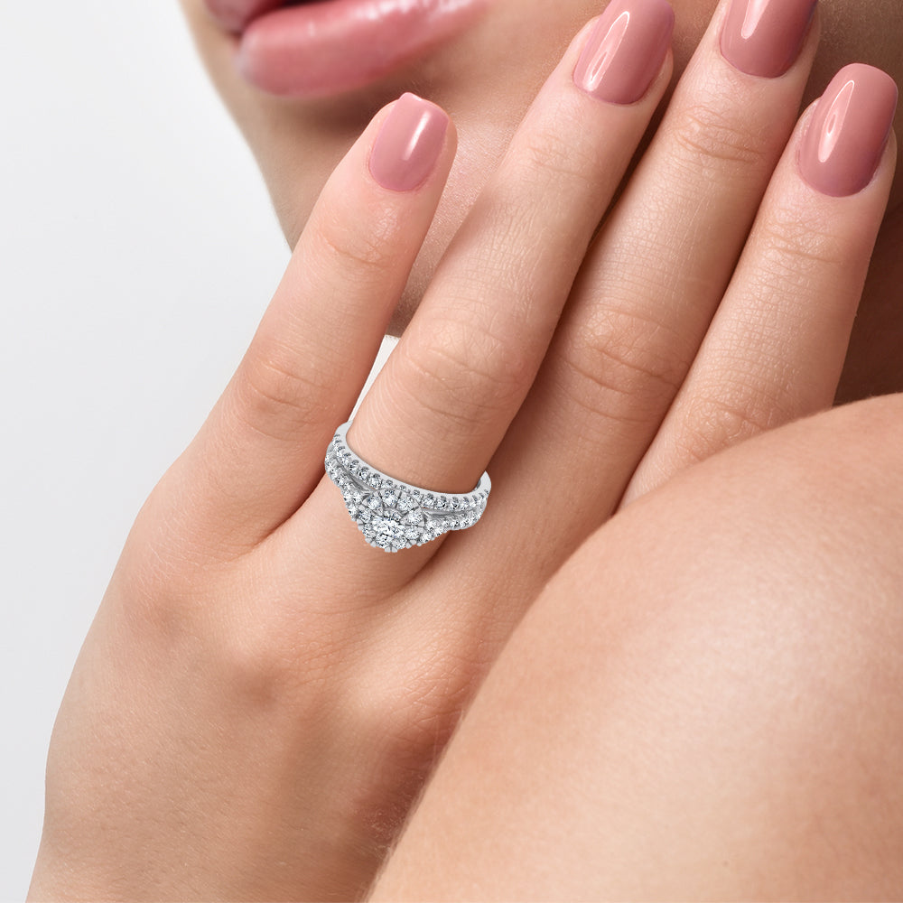 10K 1.00CT Lab Grown DIAMOND BRIDAL SET