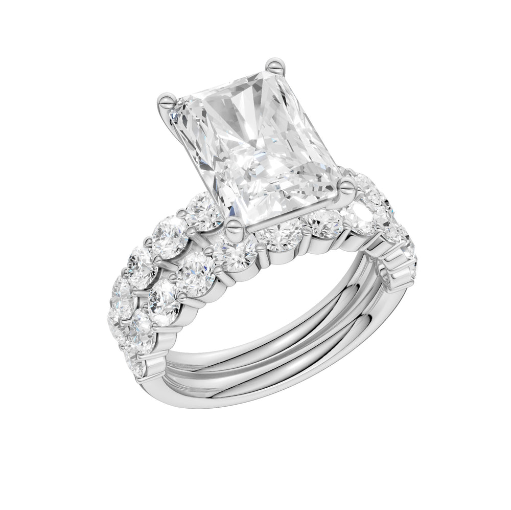 14k White Gold 6CT Lab Diamond Bridal Ring Set for Her
