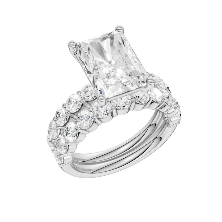 14k White Gold 6CT Lab Diamond Bridal Ring Set for Her
