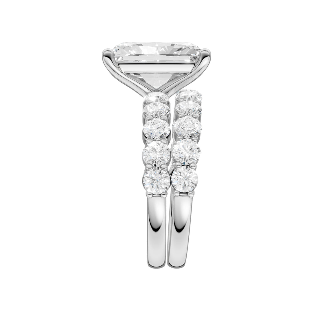 14k White Gold 6CT Lab Diamond Bridal Ring Set for Her