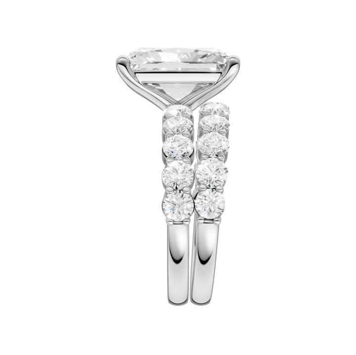 14k White Gold 6CT Lab Diamond Bridal Ring Set for Her