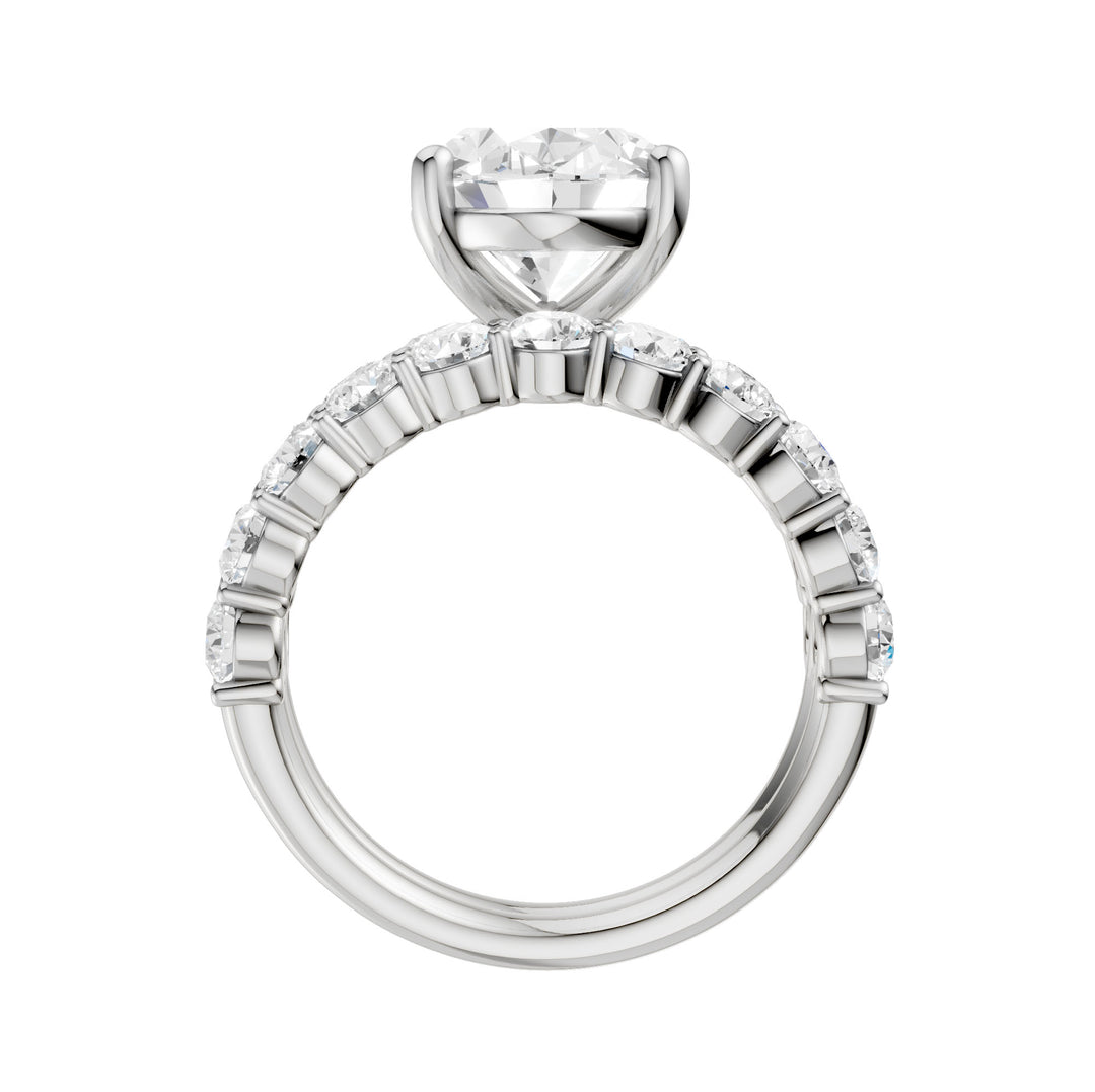 Brilliant 14K White Gold 5CT Lab Diamond Bridal Ensemble