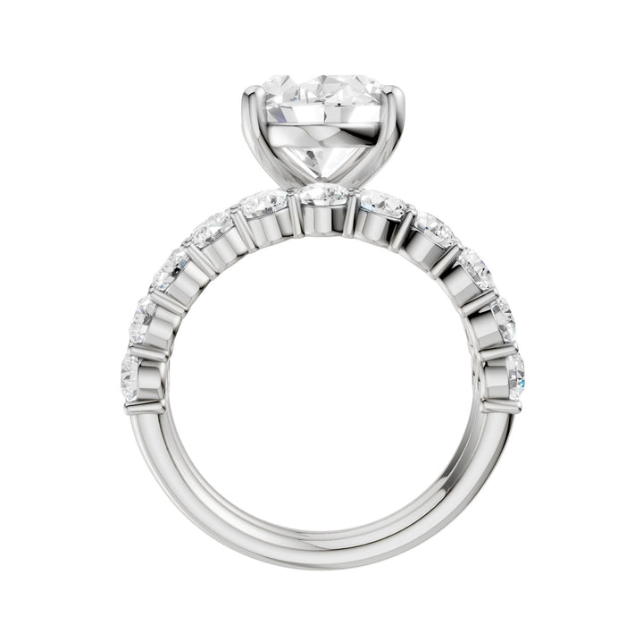 Brilliant 14K White Gold 5CT Lab Diamond Bridal Ensemble