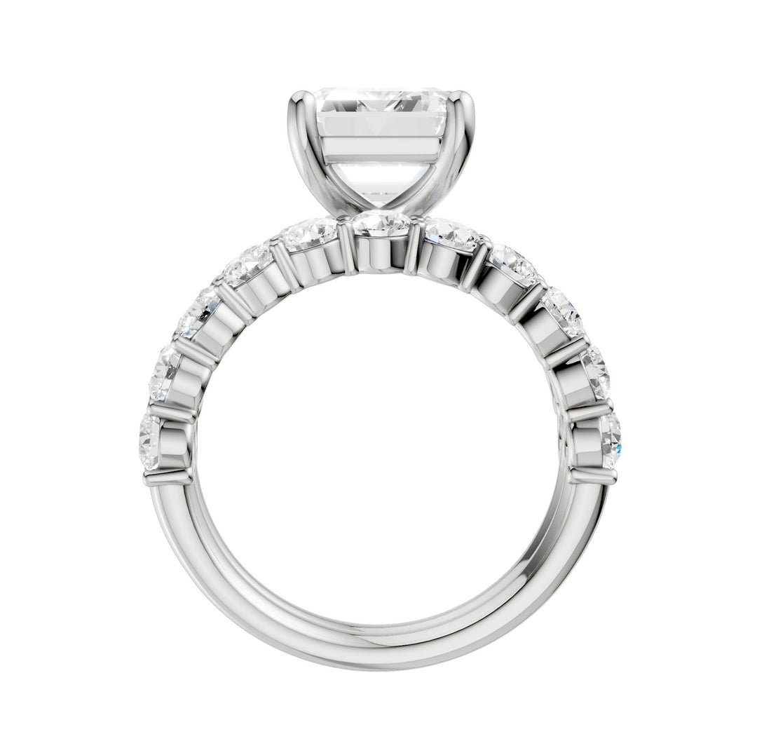 Brilliant 14K White Gold 6CT Lab Diamond Bridal Ring Set