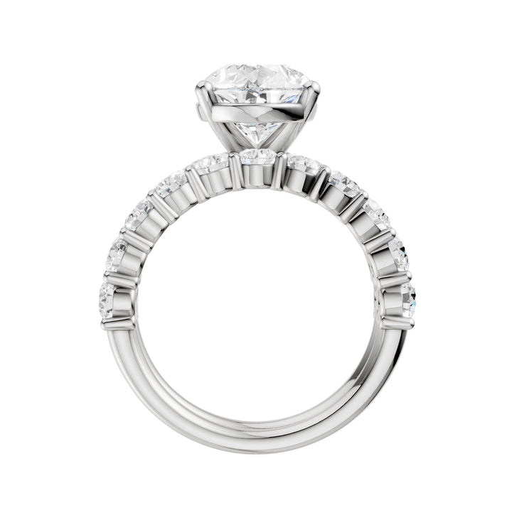 Certified 14K White Gold 5CT Lab Diamond Bridal Set