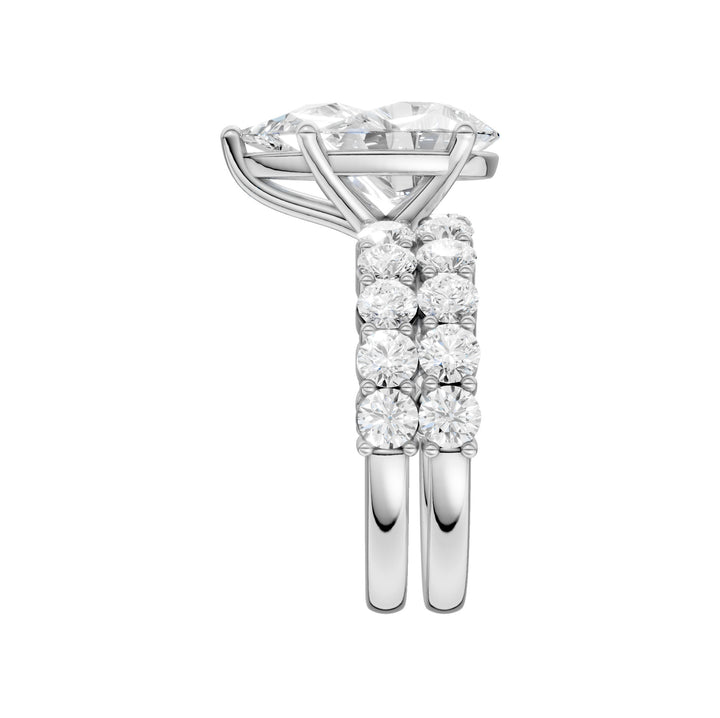 Certified 14K White Gold 5CT Lab Diamond Bridal Set