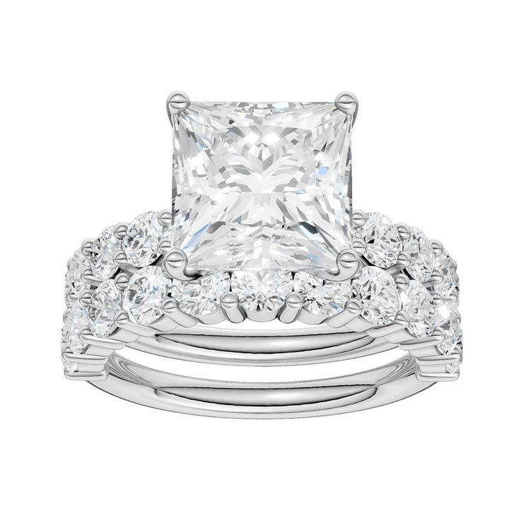 Brilliant 14K White Gold 6CT Lab Diamond Bridal Ensemble