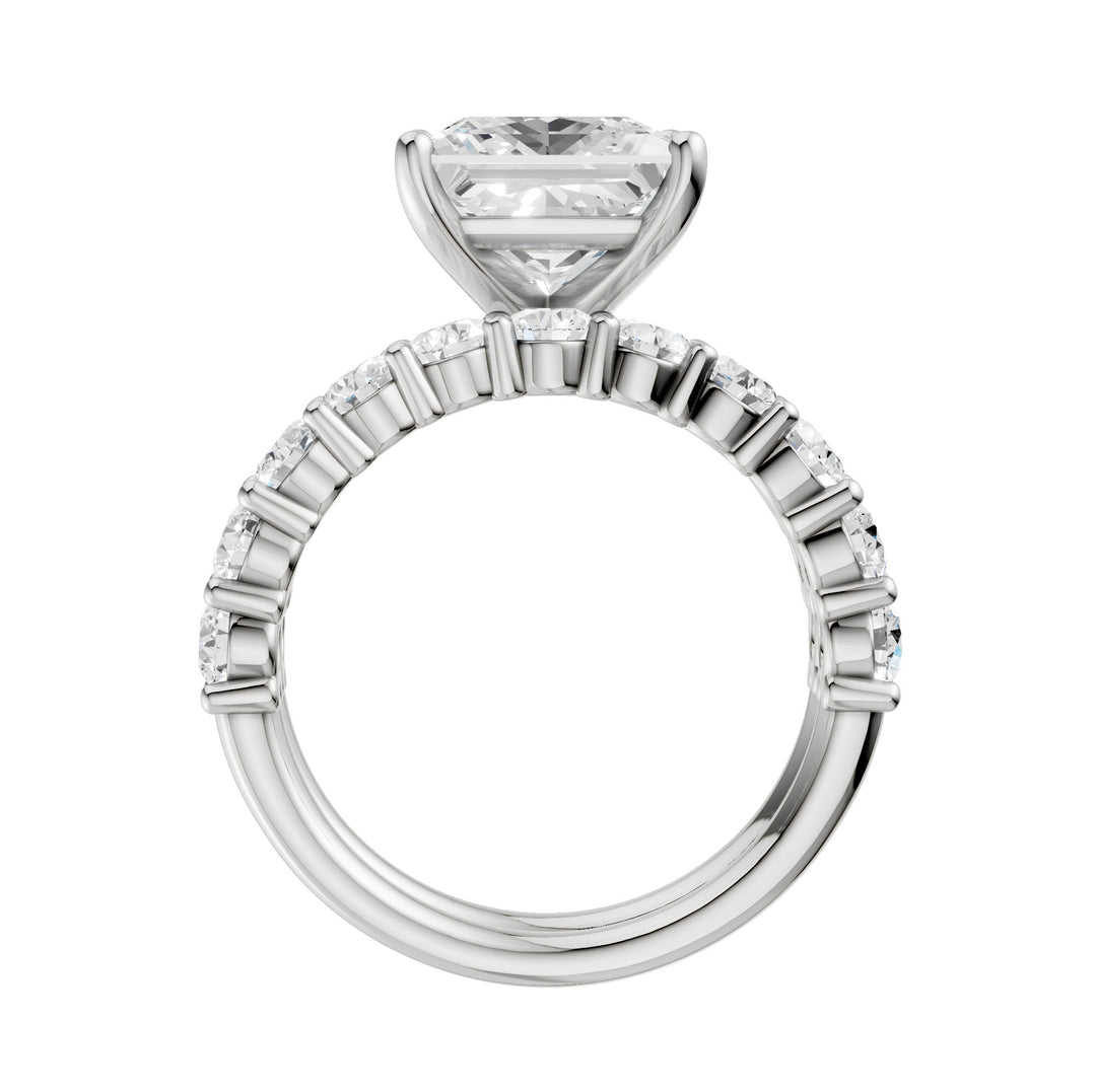 Brilliant 14K White Gold 6CT Lab Diamond Bridal Ensemble