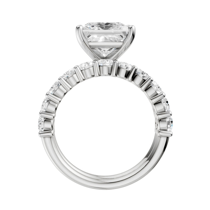 Brilliant 14K White Gold 6CT Lab Diamond Bridal Ensemble