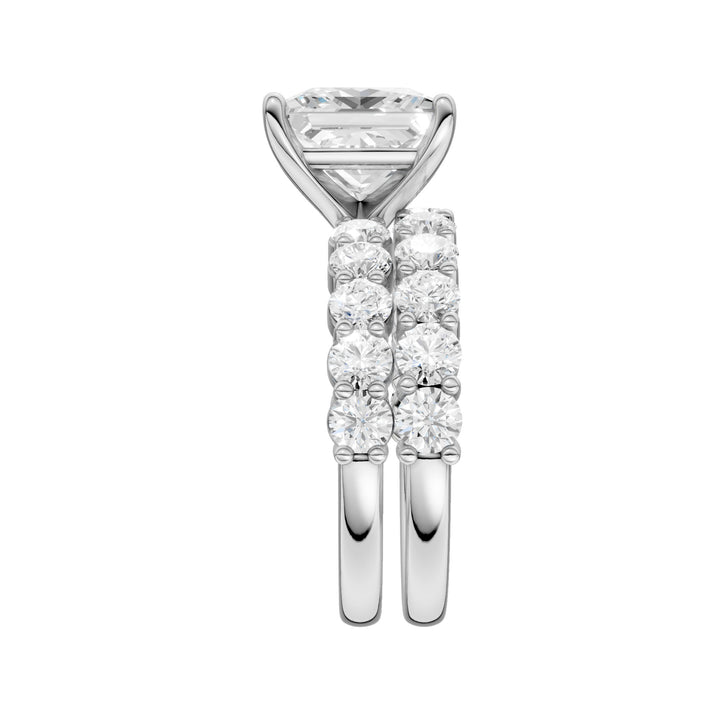 Brilliant 14K White Gold 6CT Lab Diamond Bridal Ensemble