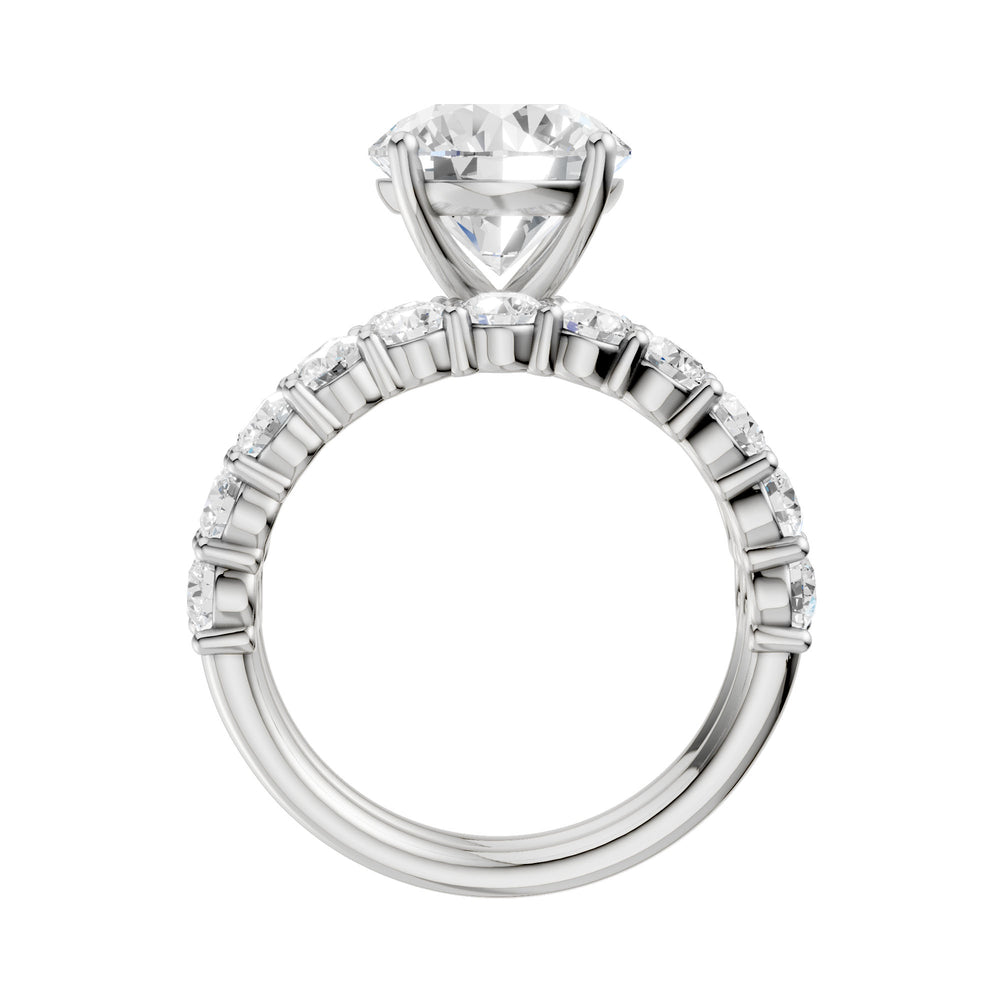 Certified 14K White Gold 6CT Lab Diamond Bridal Ring Set