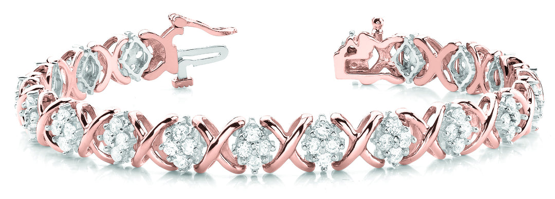 18K Rose Gold 80 Diamond XO Bracelet