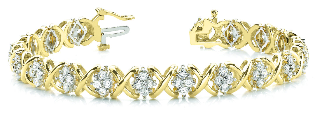 18K Yellow Gold Diamond Tennis Bracelet