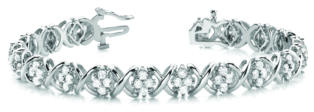14K White Gold Multi-Diamond Fashion Bracelet