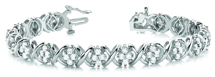 14K White Gold Multi-Diamond Fashion Bracelet