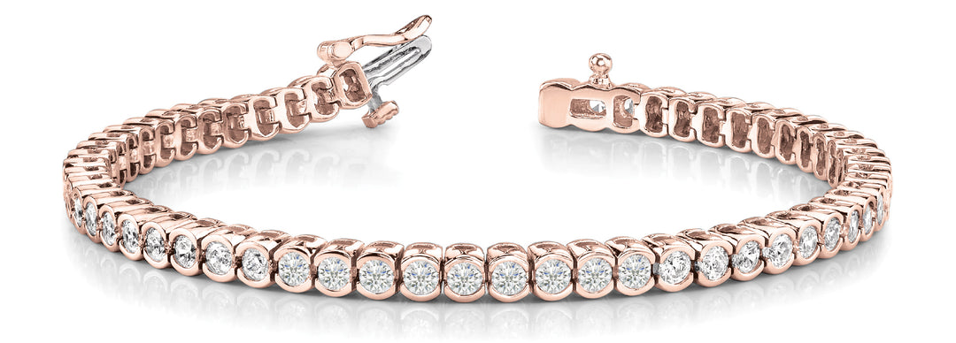 Rose Gold Lab Diamond Bezel Line Bracelet