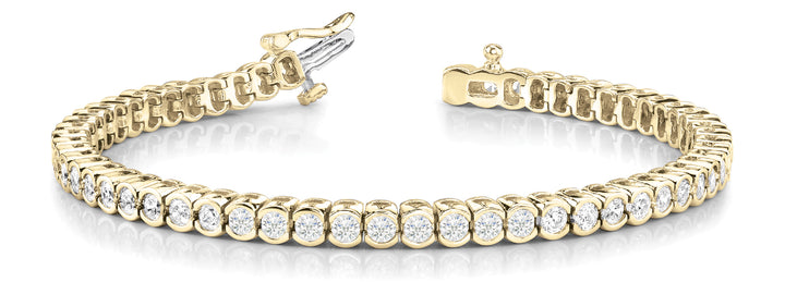Yellow Gold 72-Diamond Bezel Line Bracelet