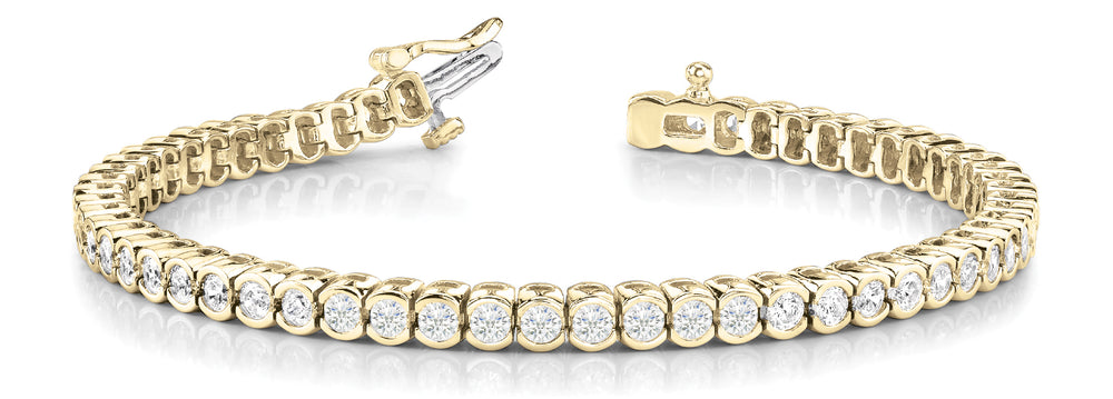 Yellow Gold 72-Diamond Bezel Line Bracelet